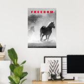Wilde paarden Motivatie Freedom Artwork Poster (Thuiskantoor)