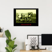 Wilde paarden Motivatie Freedom Artwork Poster (Thuiskantoor)