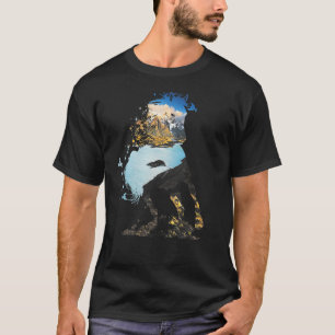 Wilde paarden Mustang Equine Double Exposure Wildl T-shirt