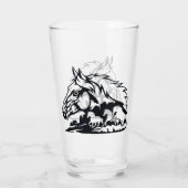 Wilde paarden Mustangs in de woestijn Glas (Achterkant)