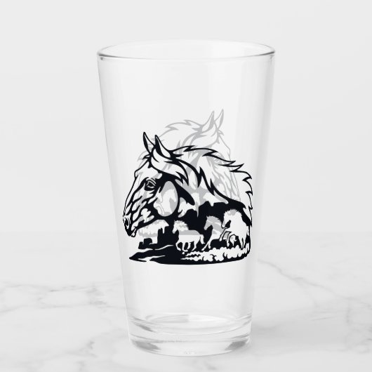 Wilde paarden Mustangs in de woestijn Glas (Voorkant)