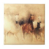 Wilde paarden Mustangs Tegeltje (Voorkant)