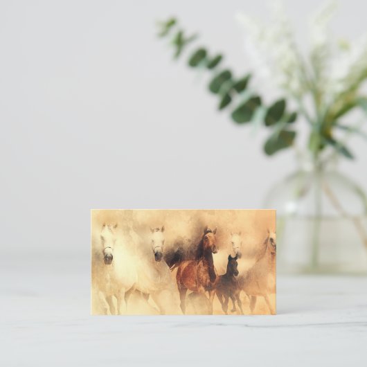 Wilde paarden Mustangs Visitekaartje (Staand voorkant)