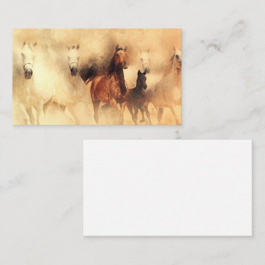 Wilde paarden Mustangs Visitekaartje (Voorkant / Achterkant)