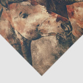 Wilde paarden Ontkoppelen 10 x 15 kunstweefselpapi Tissuepapier (Detail)
