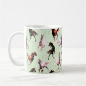 Wilde paarden op groene achtergrond koffiemok (Links)