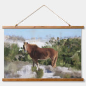 Wilde paarden op het eiland Assateague Hangend Wandkleed (Voorkant)