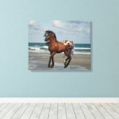 Wilde paarden op het strand afdrukken (Insitu (Houten vloer))