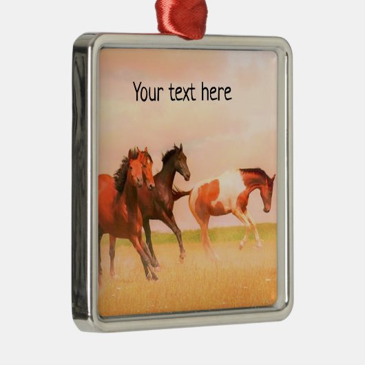 Wilde paarden op Sunset Ceramic Ornament (Rechts)