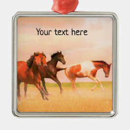 Wilde paarden op Sunset Ceramic Ornament