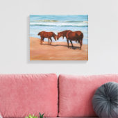 Wilde Paarden op verpakte canvas print (Insitu (Woonkamer))