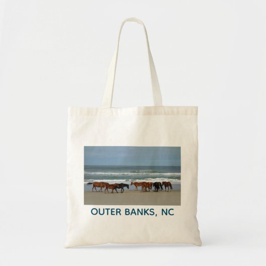 Wilde paarden Outer Banks North Carolina OBX NC Tote Bag (Voorkant)