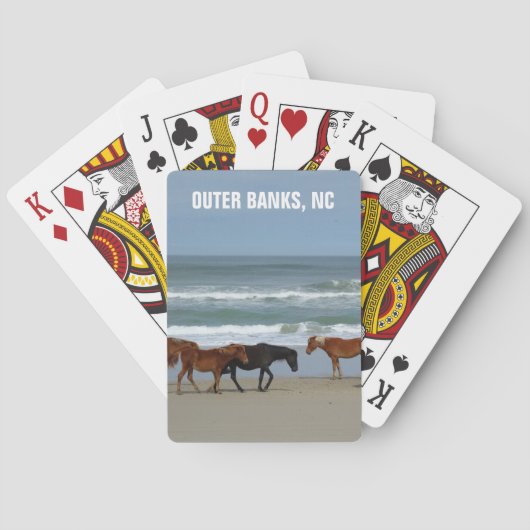 Wilde paarden Outer Banks OBX North Carolina Pokerkaarten (Achterkant)