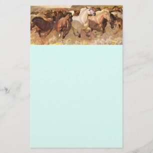 Wilde paarden Paarden Letterhead Stationery Light  Briefpapier