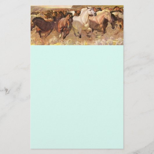 Wilde paarden Paarden Letterhead Stationery Light  Briefpapier (Voorkant)