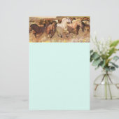 Wilde paarden Paarden Letterhead Stationery Light  Briefpapier (Staand voorkant)