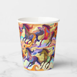 Wilde paarden papieren bekers