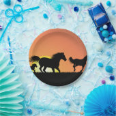 Wilde paarden papieren bordje (Feest)