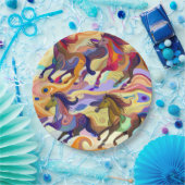 Wilde paarden papieren bordje (Feest)