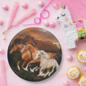 Wilde paarden papieren bordje (Feest)
