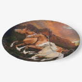 Wilde paarden papieren bordje (Gekanteld)