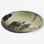 Wilde paarden papieren bordje (Gekanteld)