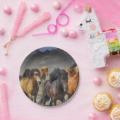 Wilde paarden papieren bordje (Feest)