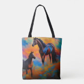Wilde paarden *personaliseren* tote bag (Achterkant)