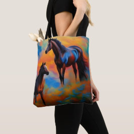 Wilde paarden *personaliseren* tote bag