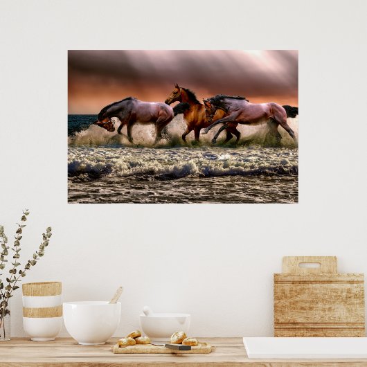 Wilde paarden poster (Keuken)
