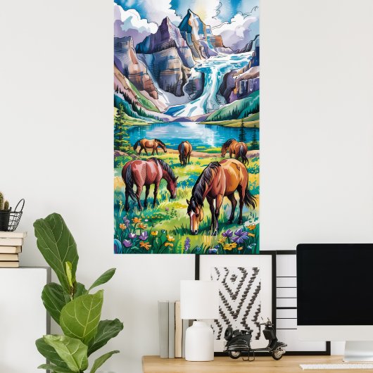 Wilde paarden poster (Thuiskantoor)