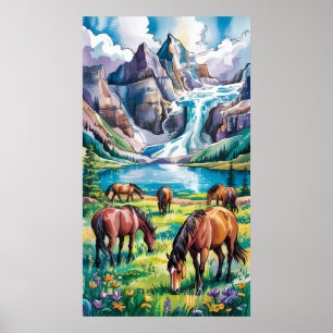 Wilde paarden poster