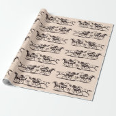wilde paarden print cadeaupapier (Uitgerold)