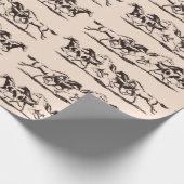 wilde paarden print cadeaupapier (Hoek)