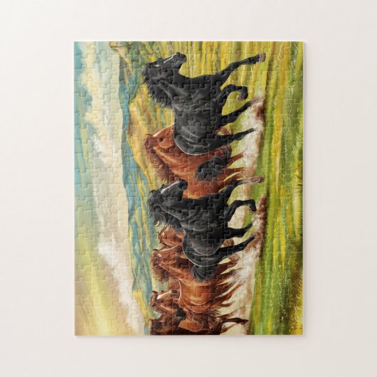 Wilde paarden Puzzle Legpuzzel (Verticaal)