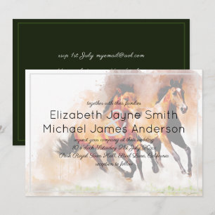 Wilde paarden Ranch Wedding Invitations Kaart