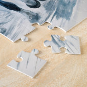 Wilde paarden rennen door de golven legpuzzel (Zijkant)