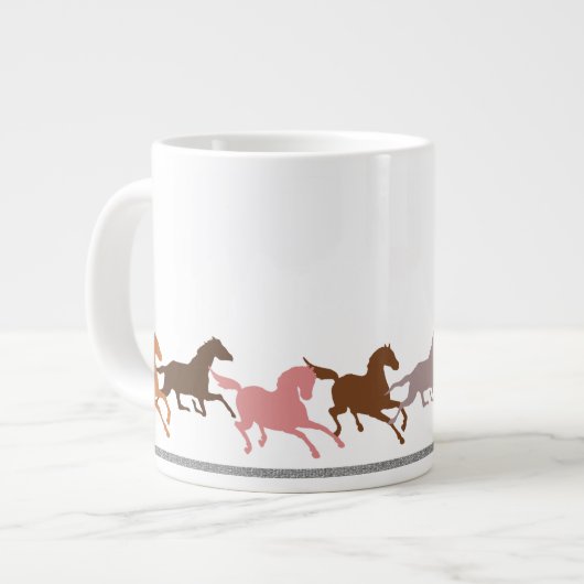 Wilde paarden rennen grote koffiekop (Links)
