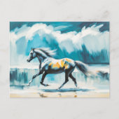 Wilde paarden rennen langs de kust briefkaart (Voorkant)