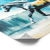 Wilde paarden rennen langs de kust poster (Hoek)