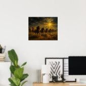 Wilde paarden rennen poster (Thuiskantoor)