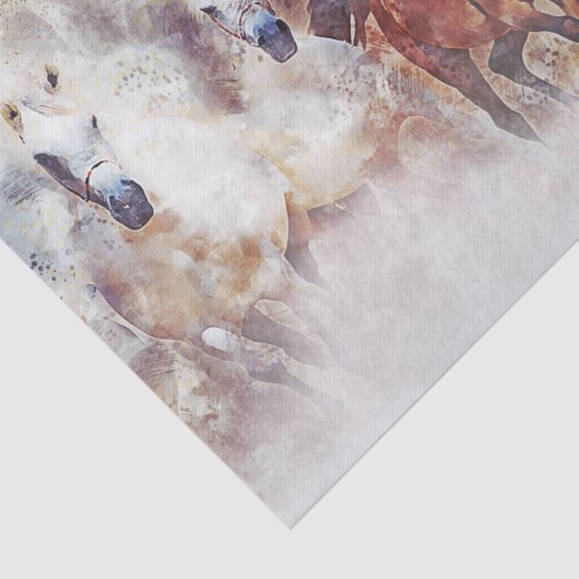 Wilde paarden "Runaway Horses" Tissuepapier (Detail)
