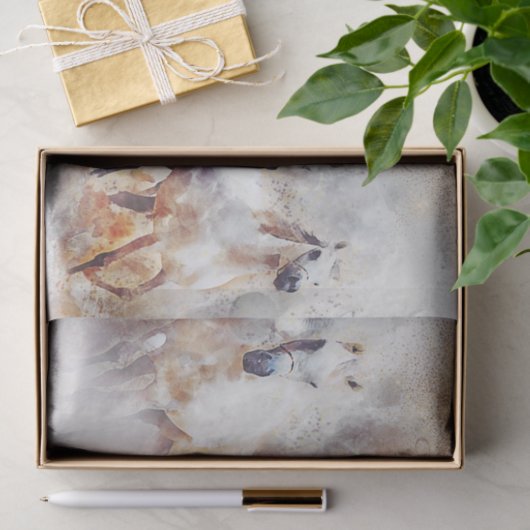 Wilde paarden "Runaway Horses" Tissuepapier (Geschenk)
