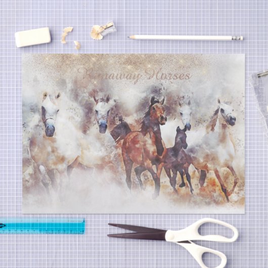Wilde paarden "Runaway Horses" Tissuepapier (Craft)