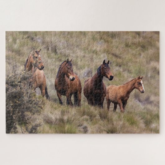 Wilde Paarden Schitterende Natuur Puzzel (Horizontaal)