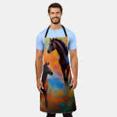 Wilde paarden schort (Gedragen)