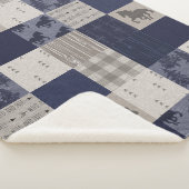 Wilde paarden Sherpa Blanket - Navy/Beige Sherpa Deken (3/4)