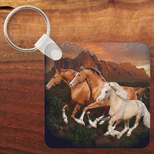 wilde paarden sleutelhanger (Voorkant)