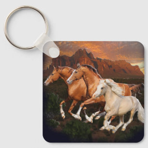 Wilde paarden sleutelhanger