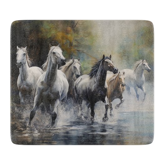 Wilde paarden snijplank (Voorkant)